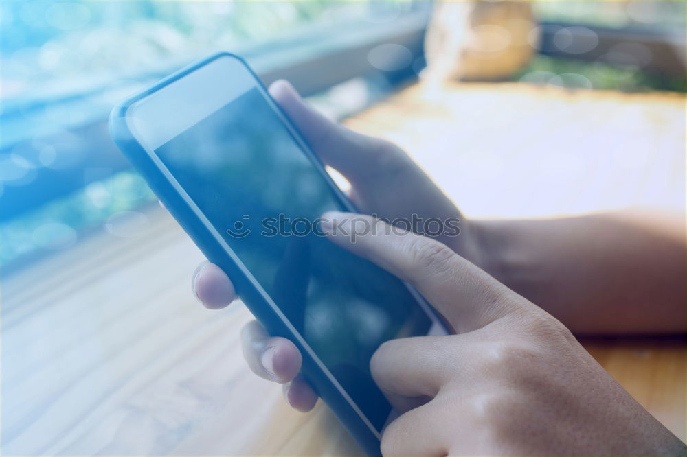 Image, Stock Photo Using mobile phone