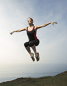 Similar – Young fitness woman runner running on city bridge.