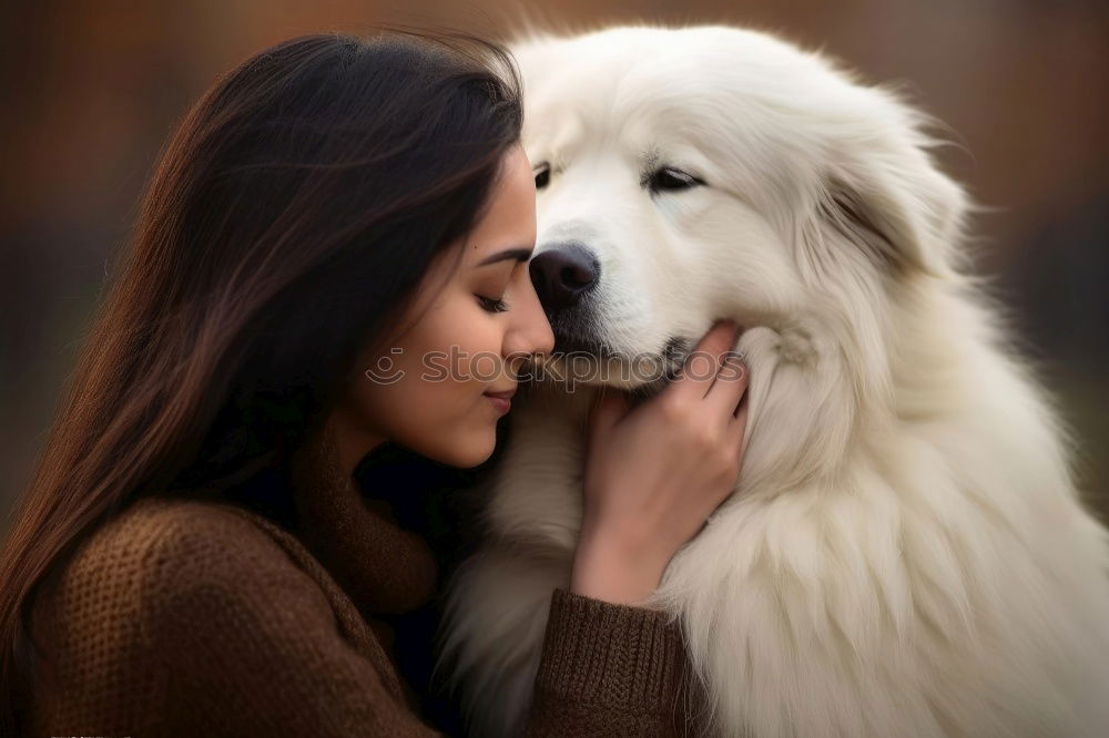 Similar – Image, Stock Photo Beautiful little girl and her dog playing at sunset together