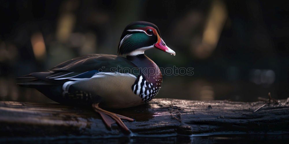 Image, Stock Photo Swimming greylag goose