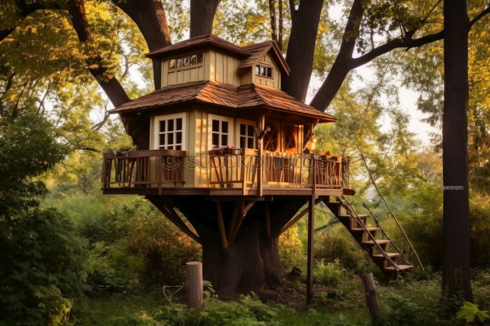 Similar – Image, Stock Photo Wooden house in forest