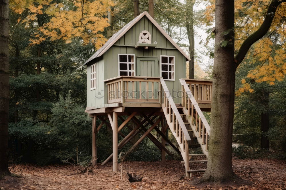 Similar – Image, Stock Photo Wooden house in forest