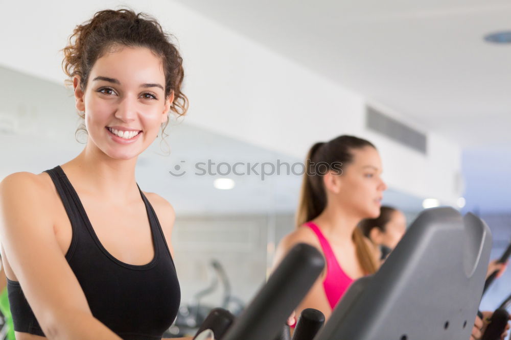 Similar – Image, Stock Photo Attractive Woman on treadmill in the gym