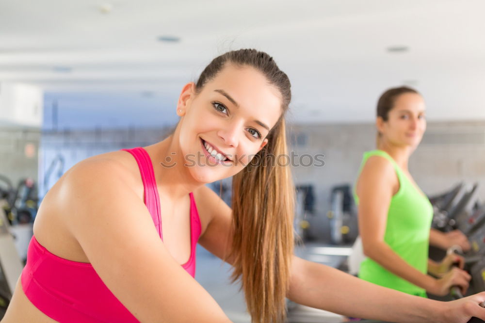 Similar – Image, Stock Photo Attractive Woman on treadmill in the gym