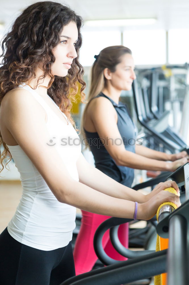 Similar – Image, Stock Photo Women talking with personal trainer after training day