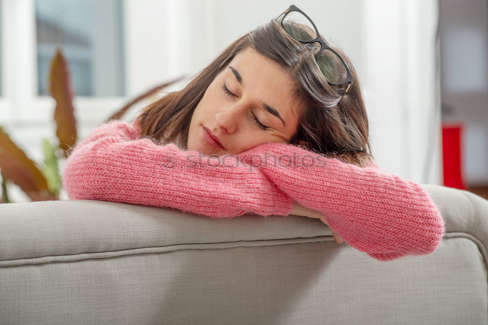 Similar – Image, Stock Photo Woman sitting and relaxing on floor