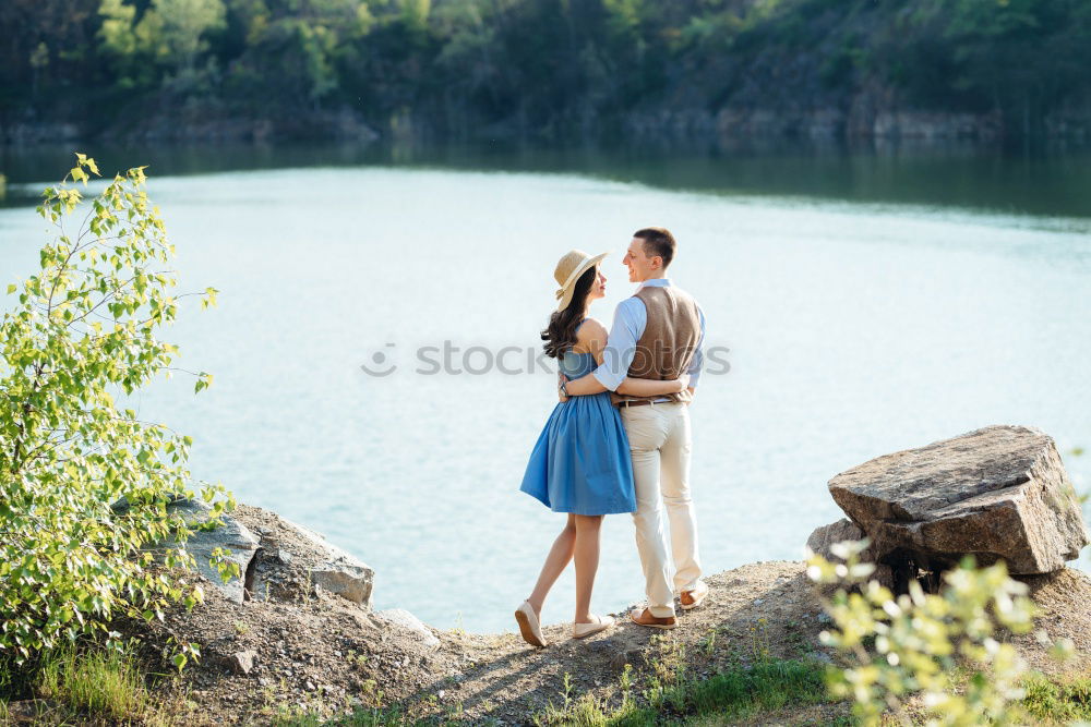 happy lovers on Holiday in the alps mountains