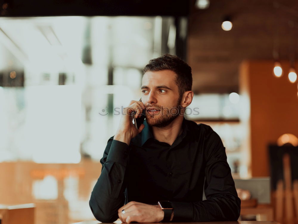 Similar – Image, Stock Photo Thoughtful man sitting on stairs
