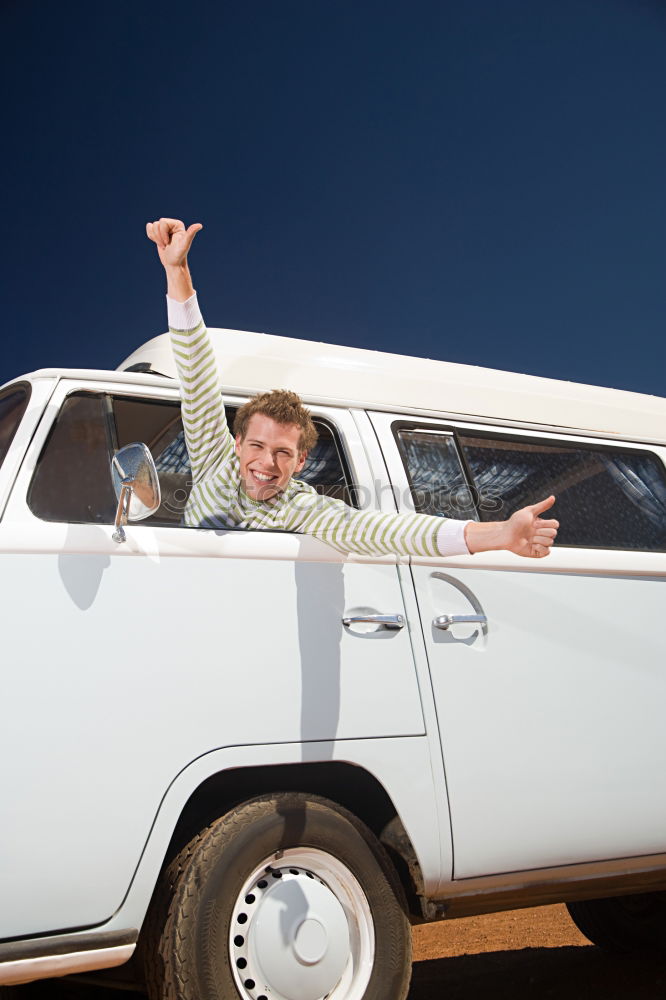 Similar – Image, Stock Photo Couple sitting in car Car