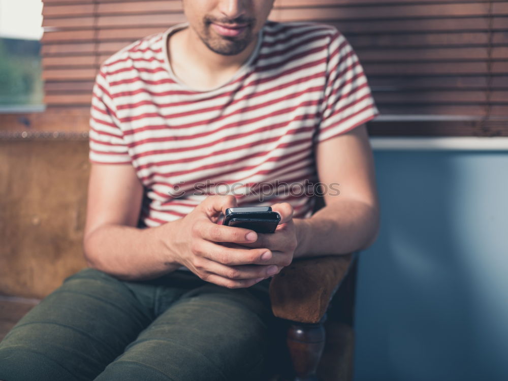 Similar – Image, Stock Photo Woman using smartphone sending emojis.