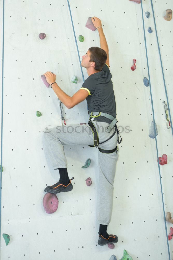 Similar – Image, Stock Photo little boy climbing a rock wall indoor