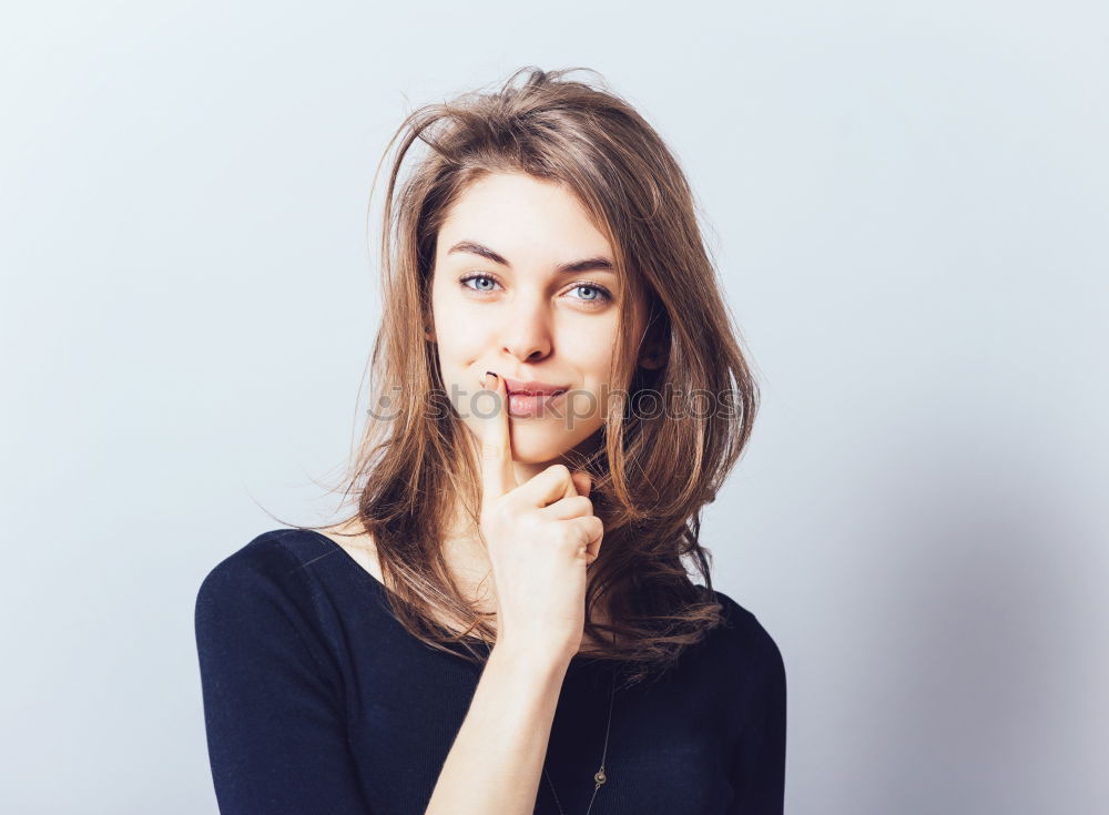 Similar – Image, Stock Photo Close up portrait of a beautiful young woman