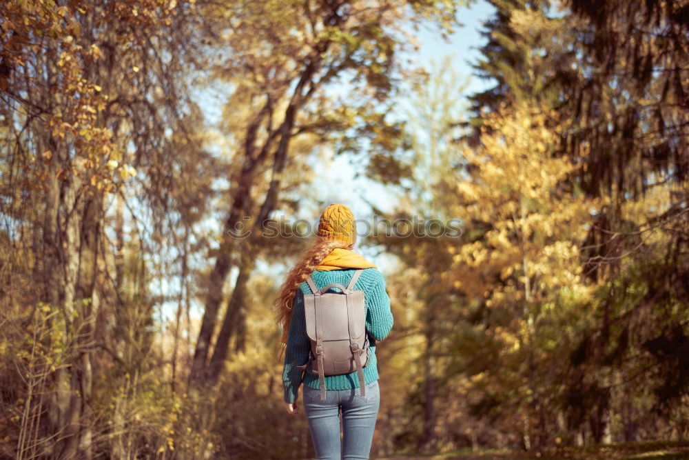 Young Backpacker enjoying of Nature.