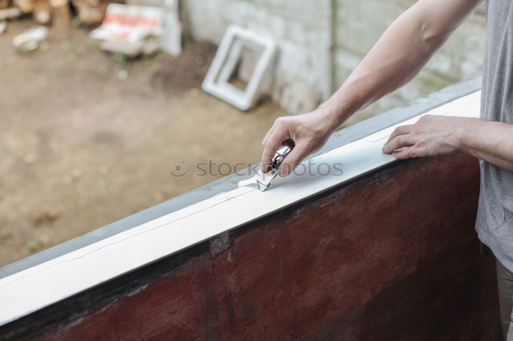 Similar – Carpenter tools on wooden table with sawdust. Circular Saw.