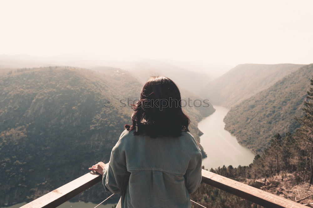 Similar – Woman posing in forest