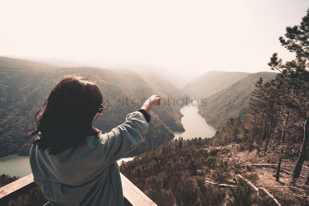 Similar – Woman posing in forest