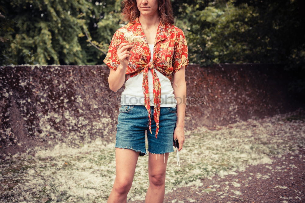 Similar – Young redhead woman holding an analog camera