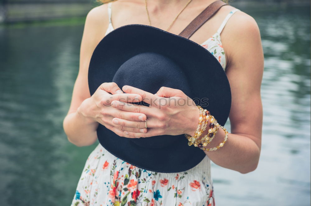 Similar – Fashion portrait woman with hat