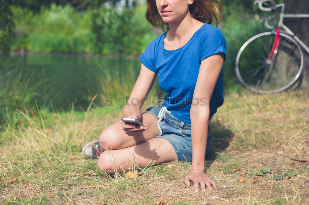 Similar – Stylish girl posing with gadgets