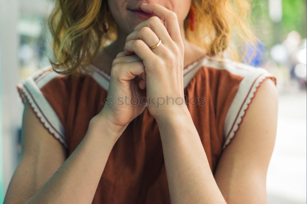 Similar – Image, Stock Photo Close up of a moody female portrait