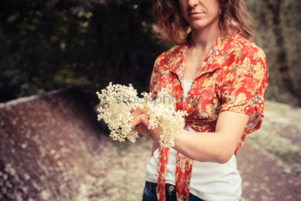 Similar – Portrait of a blue-eyed hiker looking at camera in the forest