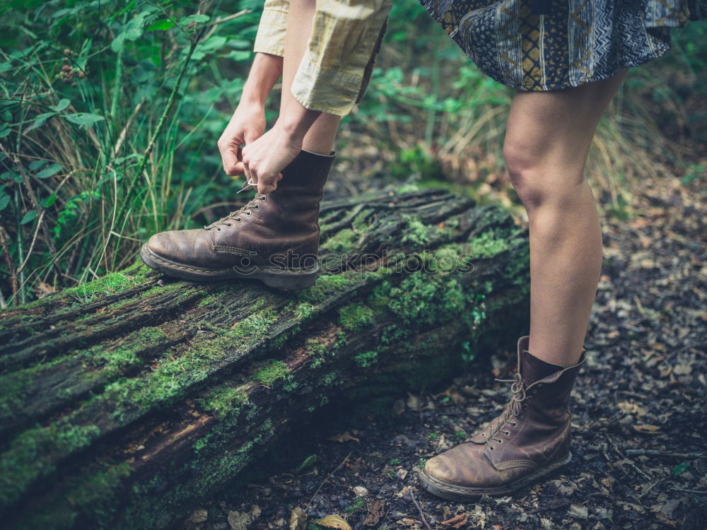 Similar – Image, Stock Photo Women’s leather casual shoes on wood in the forest