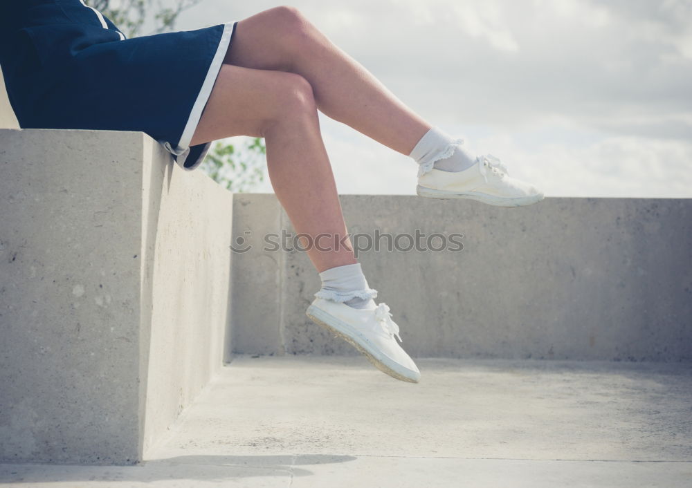 Similar – Image, Stock Photo Young sports man sitting at staircase with water bottle break