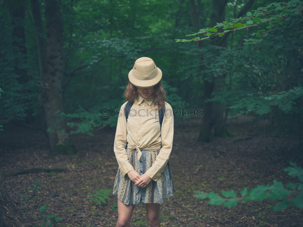 Similar – Image, Stock Photo Woman with map in woods