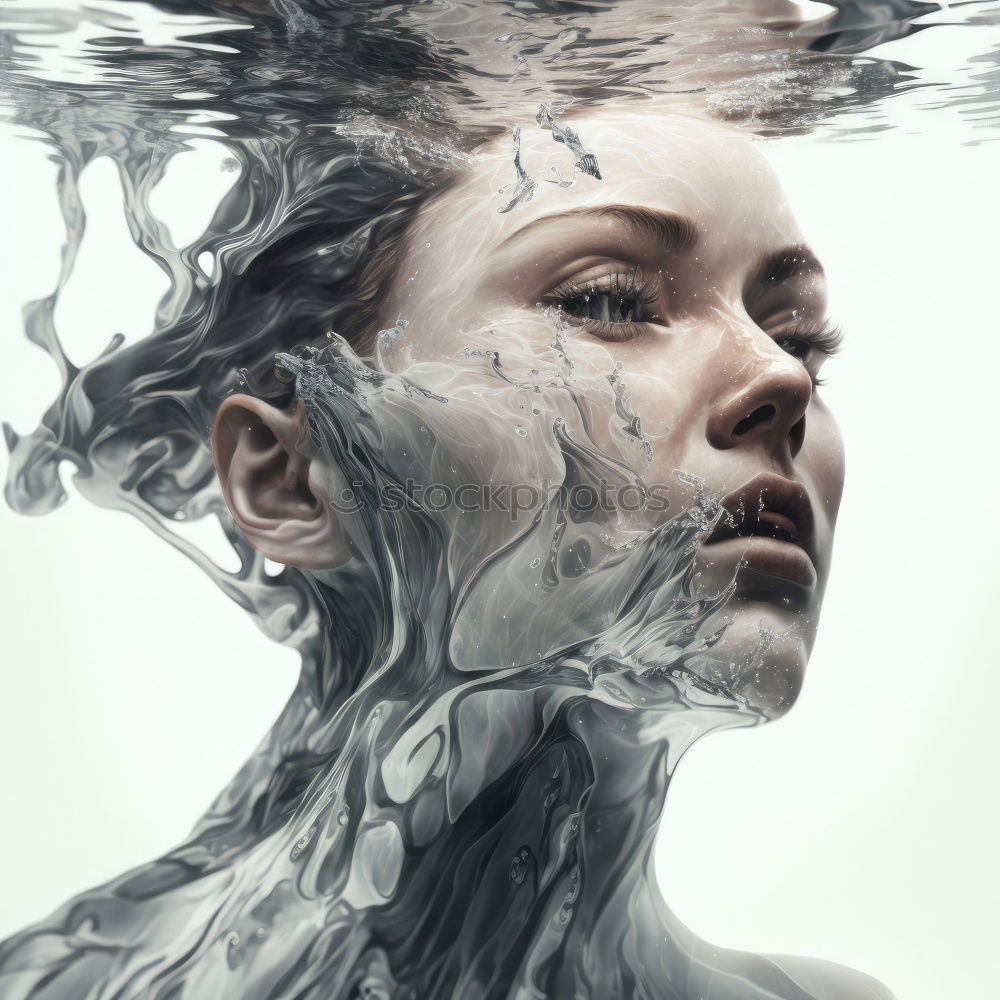 Similar – Image, Stock Photo Woman looking at camera in water