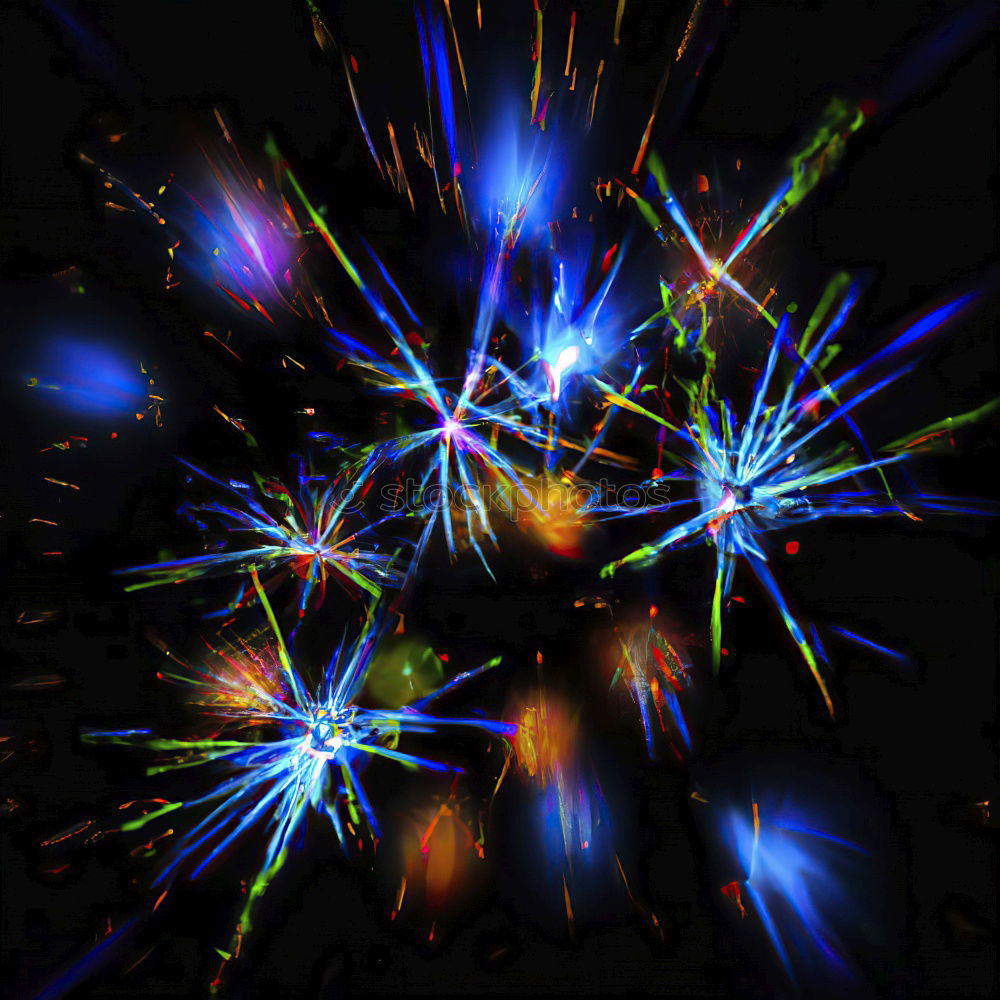 Blue colorful fireworks