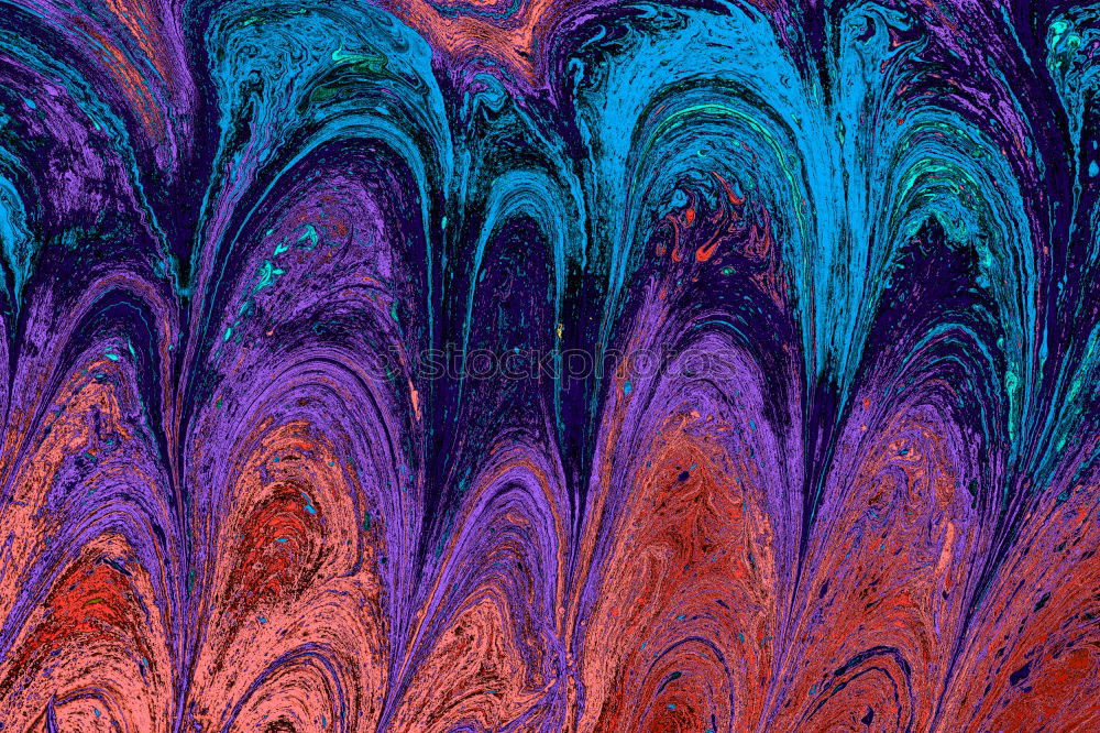 Image, Stock Photo Vibrant green and purple marbling texture. Abstract background.