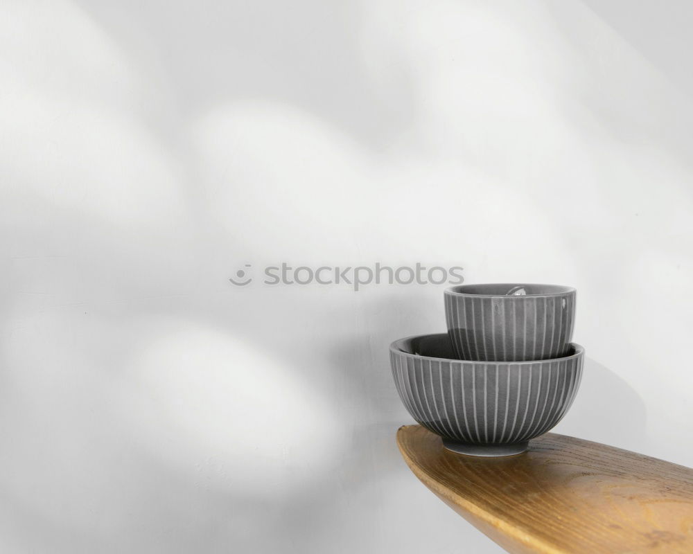 Similar – Image, Stock Photo Espresso maker and plates in kitchen shelf