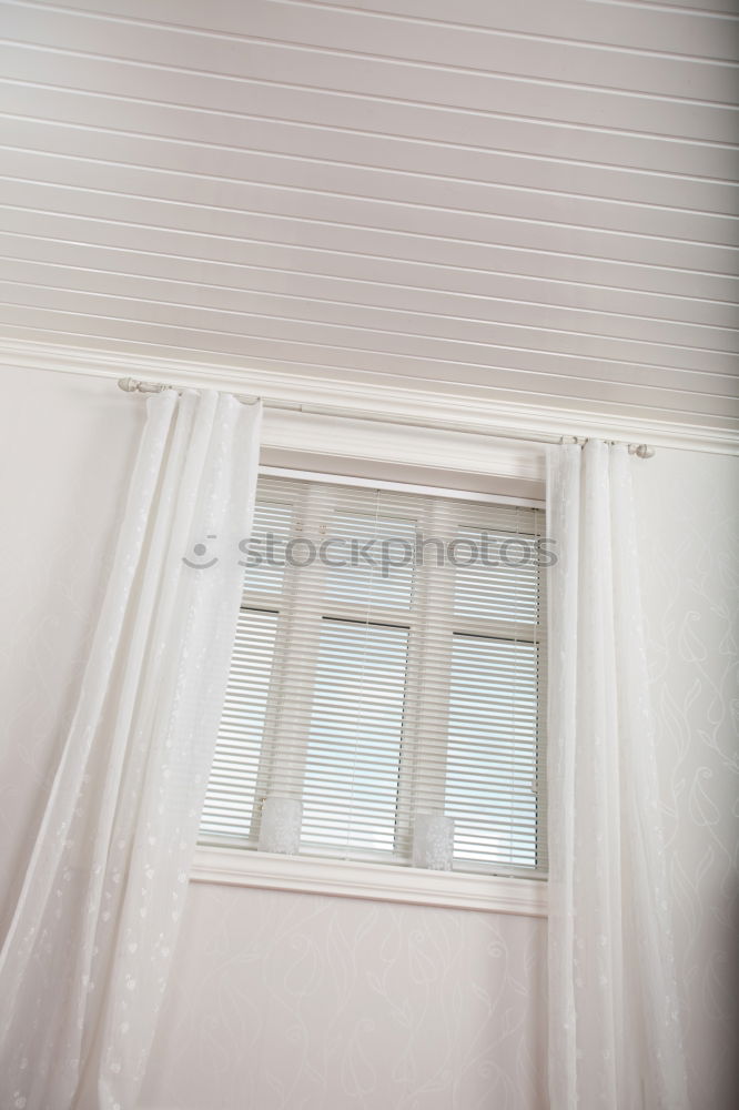 Similar – Opened window with curtains and flowered curtains