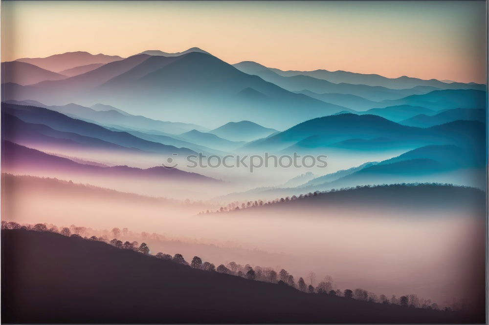 Similar – Image, Stock Photo Poland autumn hills. Sunny October day in mountain village