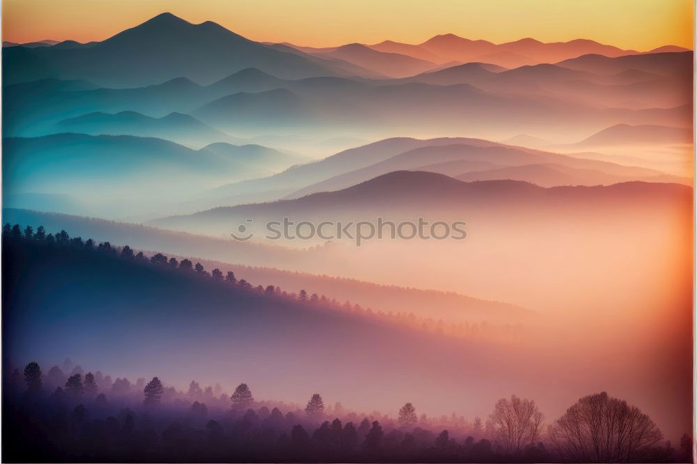 Similar – Image, Stock Photo Green mountains in sunlight and lake