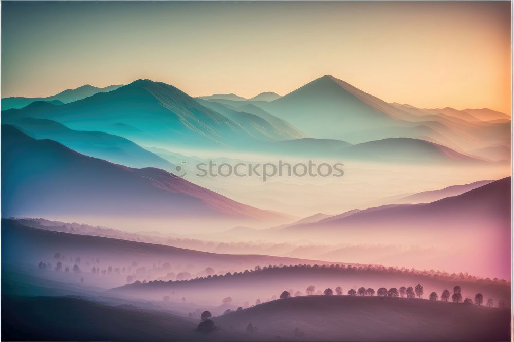 Similar – Image, Stock Photo Poland autumn hills. Sunny October day in mountain village