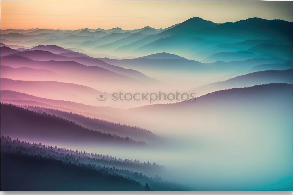 Similar – Image, Stock Photo Beautiful autumn foggy morning panorama. Tatra mountains