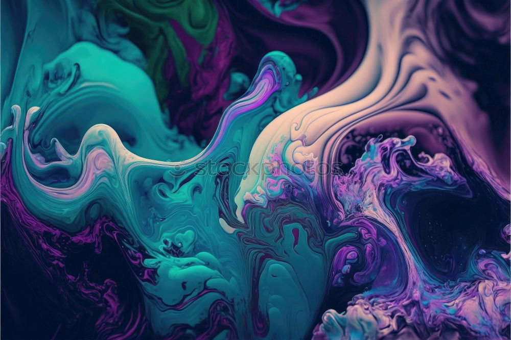 Similar – Vibrant green and purple marbling texture. Abstract background.