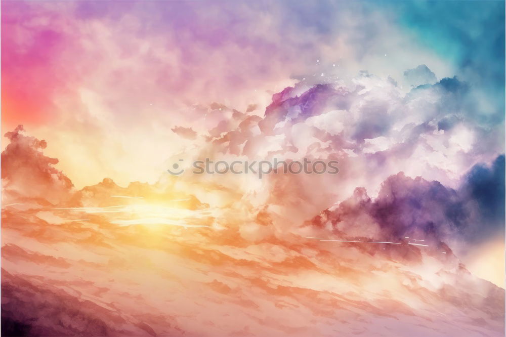 Image, Stock Photo Sunset at the Austrian/Hungarian border