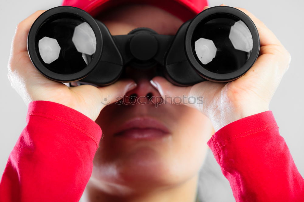 Similar – Image, Stock Photo portrait of woman with magnifying glass and many eyes