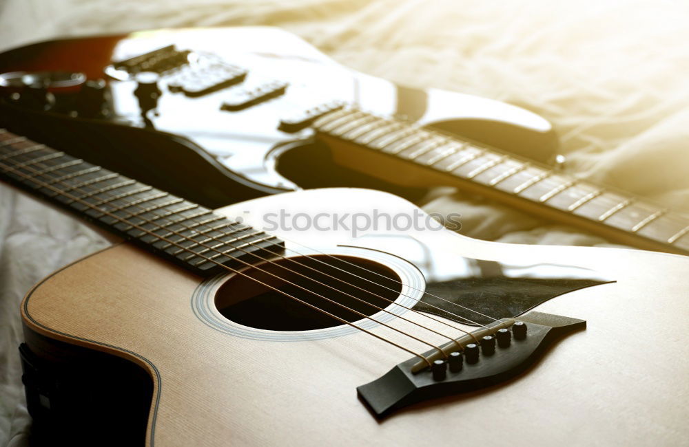 Similar – Image, Stock Photo Man with guitar on field