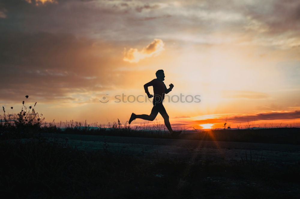 Similar – Image, Stock Photo Young fit blonde woman jumping in the street