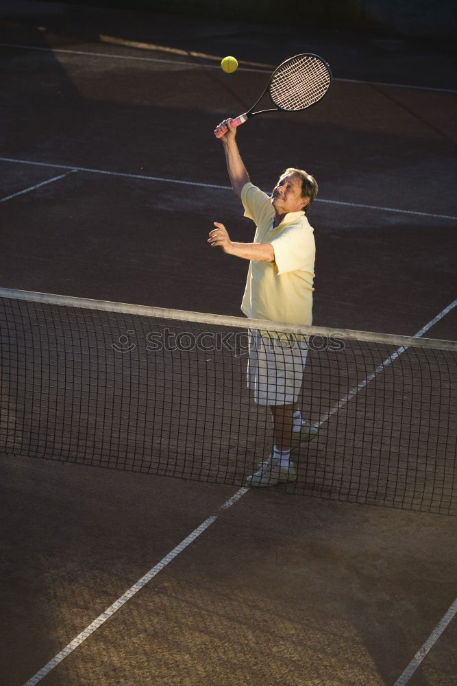 Similar – Tennis ball just over the net after powerful first serve of a player