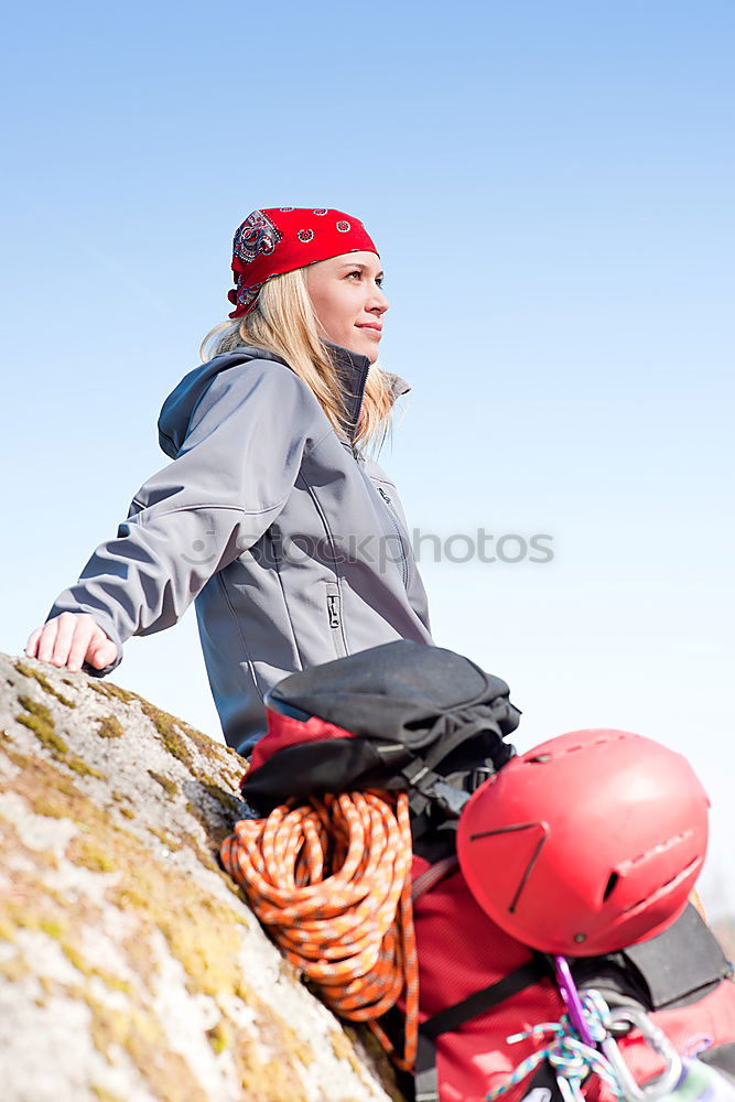 Similar – Young Backpacker enjoying of Nature.