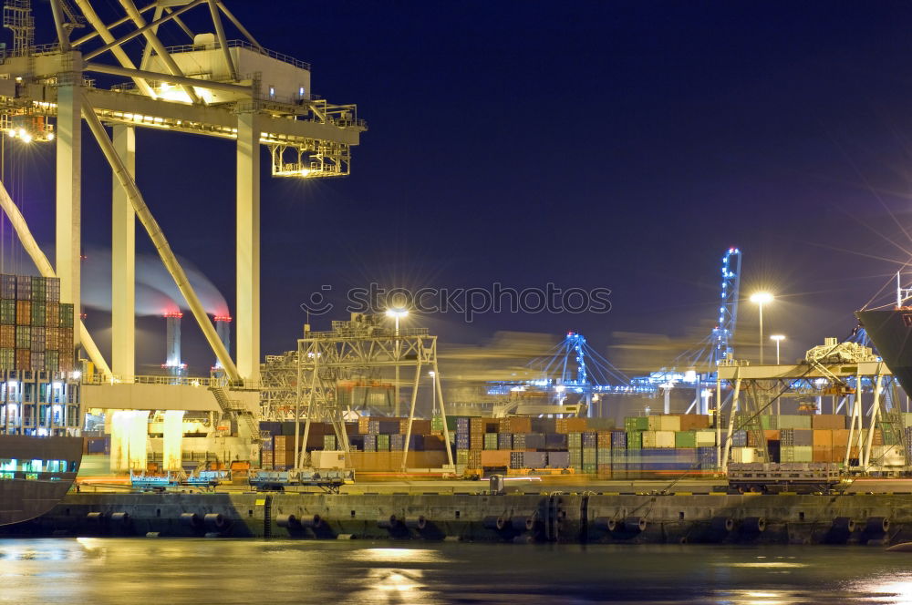 Similar – Container ship in Hamburg loading=