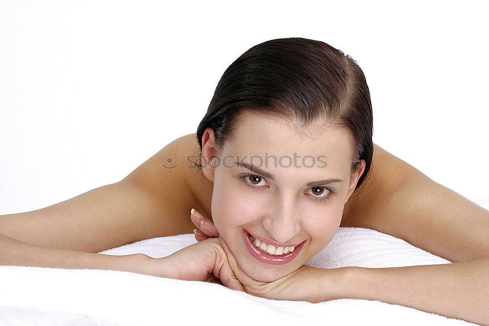 Similar – Young blond woman having massage in the spa salon.