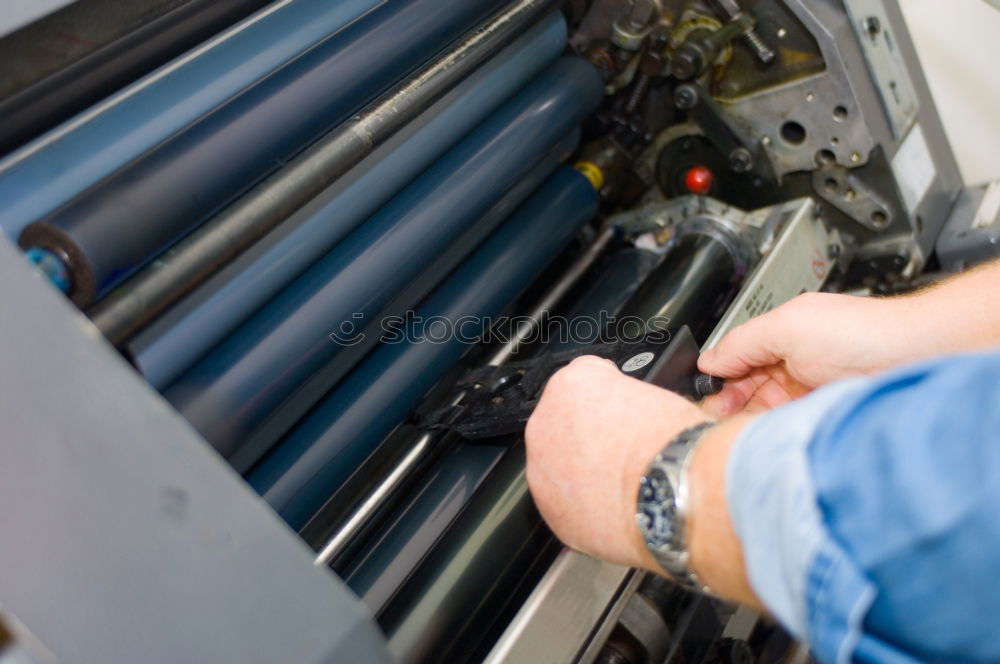 Similar – Image, Stock Photo Mechanic fixing a compressor engine