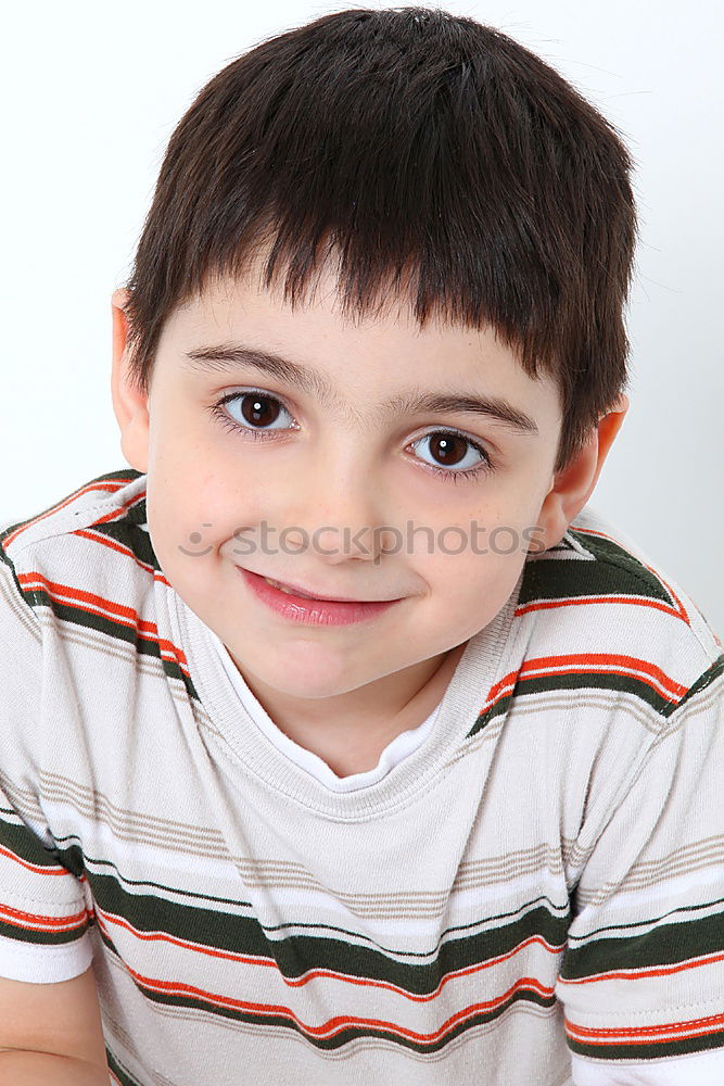 Similar – Image, Stock Photo Happy child with red t-shirt in the garden