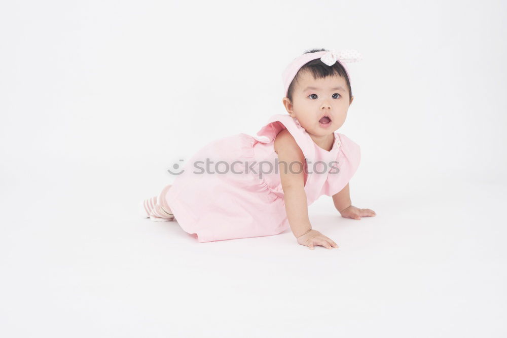 Similar – Image, Stock Photo Lovely little girl against pink background
