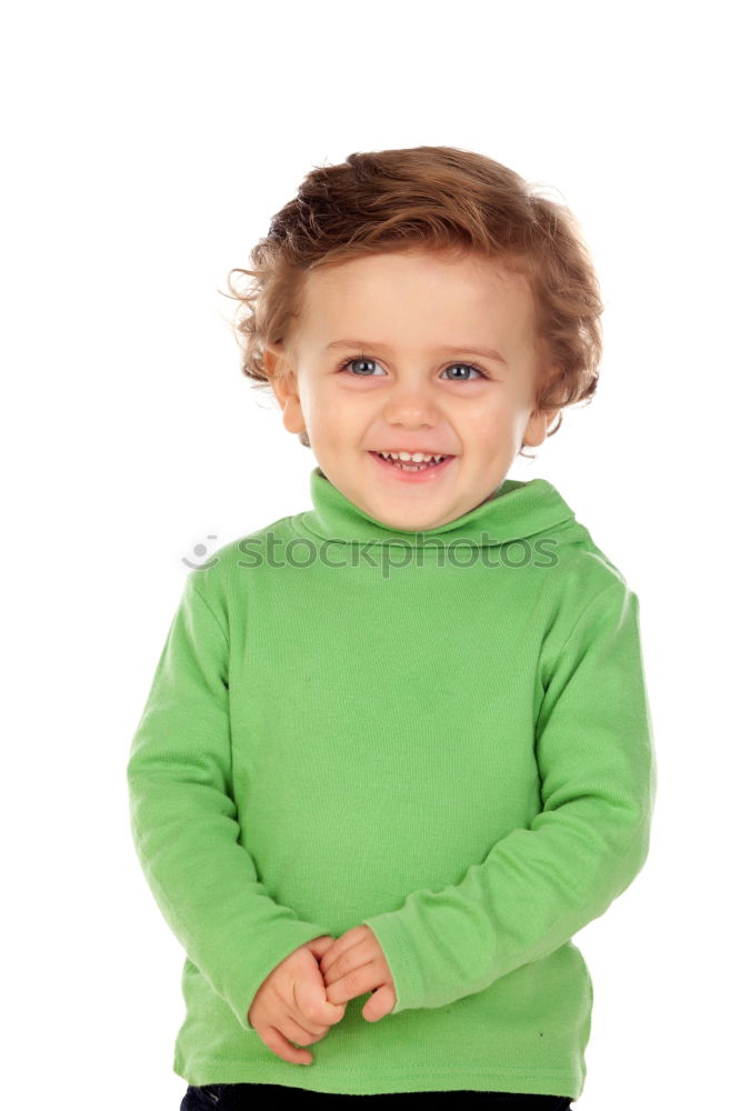 Similar – Image, Stock Photo Happy child with red t-shirt in the garden